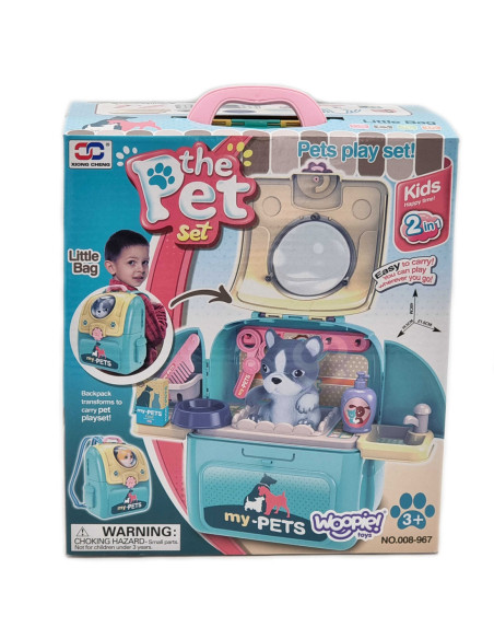 WOOPIE Pies Przenosny Zestaw Pielęgnacyjny 2w1 w Plecaku Transporter