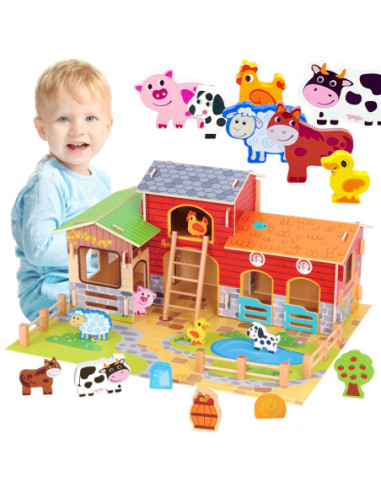 WOOPIE GREEN Mega Farma Figurki Zwierząt Stajnia Obora Kurnik 18 el.