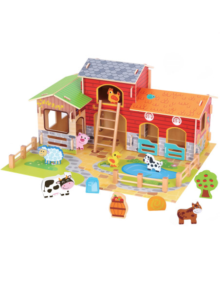 WOOPIE GREEN Mega Farma Figurki Zwierząt Stajnia Obora Kurnik 18 el.