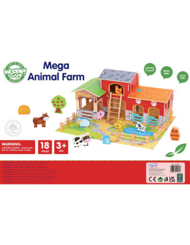 WOOPIE GREEN Mega Farma Figurki Zwierząt Stajnia Obora Kurnik 18 el.