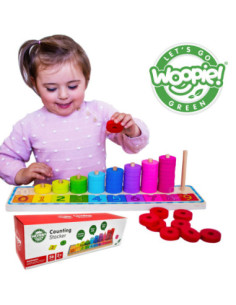 WOOPIE GREEN Układanka Nauka Liczenia i Kolorów Montessori