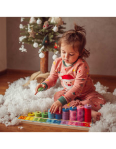 WOOPIE GREEN Układanka Nauka Liczenia i Kolorów Montessori 2