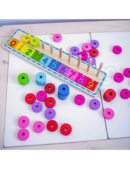 WOOPIE GREEN Układanka Nauka Liczenia i Kolorów Montessori