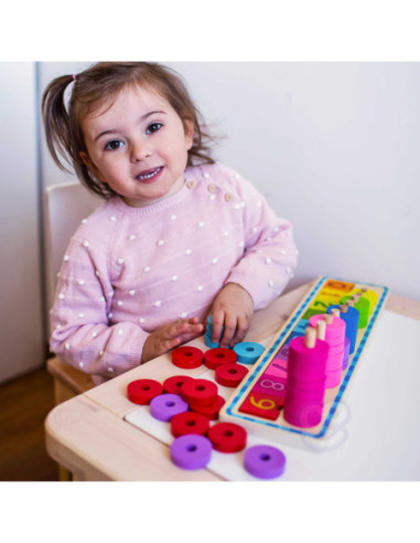 WOOPIE GREEN Układanka Nauka Liczenia i Kolorów Montessori