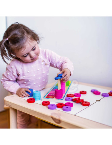 WOOPIE GREEN Układanka Nauka Liczenia i Kolorów Montessori