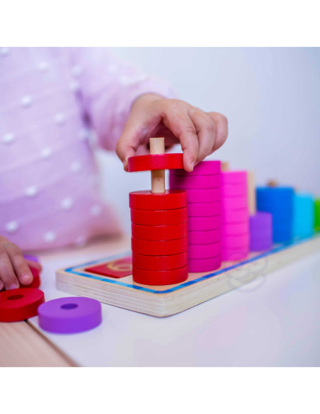 WOOPIE GREEN Układanka Nauka Liczenia i Kolorów Montessori