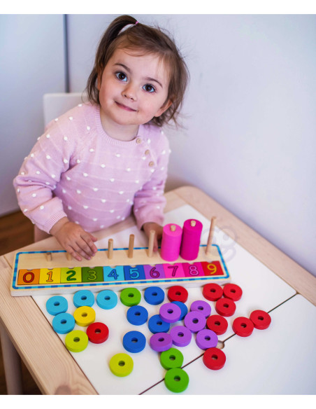 WOOPIE GREEN Układanka Nauka Liczenia i Kolorów Montessori