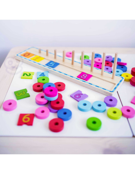 WOOPIE GREEN Układanka Nauka Liczenia i Kolorów Montessori