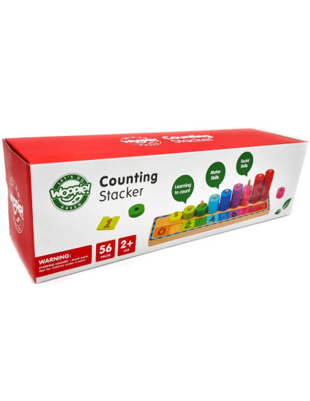 WOOPIE GREEN Układanka Nauka Liczenia i Kolorów Montessori