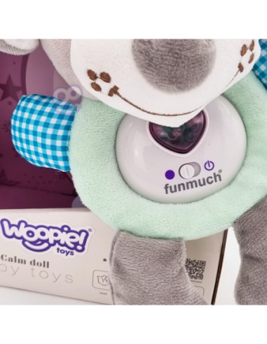 WOOPIE Interaktywny Pluszak Przytulanka dla Niemowląt Światło Dźwięk Piesek Usypiacz