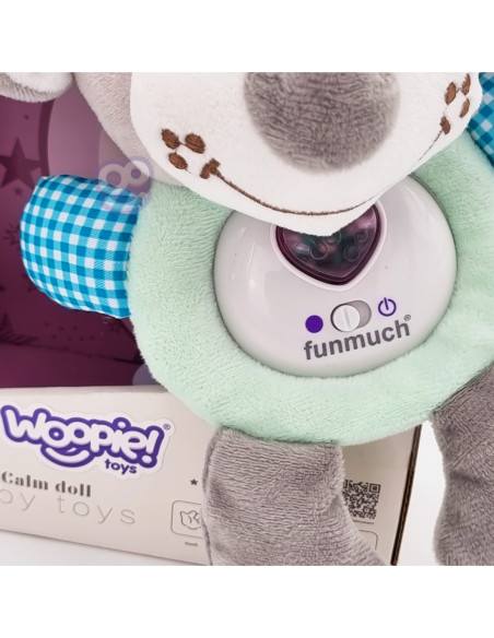 WOOPIE Interaktywny Pluszak Przytulanka dla Niemowląt Światło Dźwięk Piesek Usypiacz