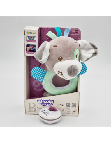 WOOPIE Interaktywny Pluszak Przytulanka dla Niemowląt Światło Dźwięk Piesek Usypiacz