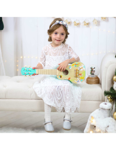 TOOKY TOY Drewniane Ukulele Gitara dla Dzieci 3+