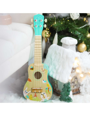 TOOKY TOY Drewniane Ukulele Gitara dla Dzieci 3+