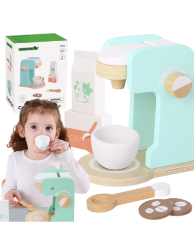 TOOKY TOY Drewniany Ekspres do Kawy dla Dzieci + Akcesoria