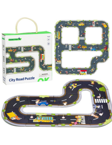 TOOKY TOY Puzzle Autostrada Makieta + 3 Samochodziki