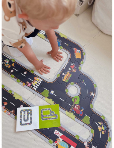 TOOKY TOY Puzzle Autostrada Makieta + 3 Samochodziki