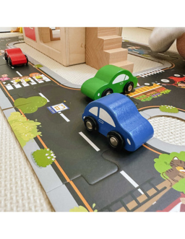 TOOKY TOY Puzzle Autostrada Makieta + 3 Samochodziki