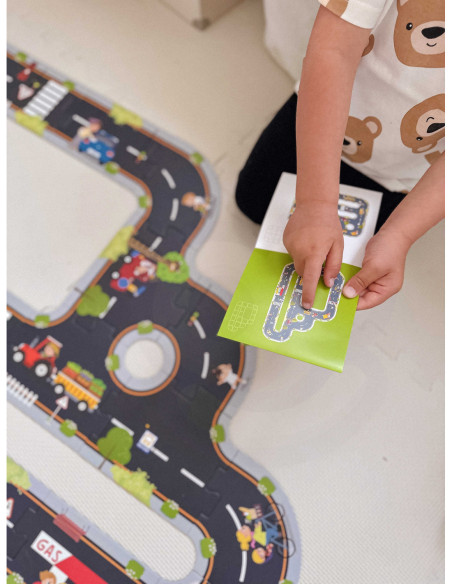TOOKY TOY Puzzle Autostrada Makieta + 3 Samochodziki