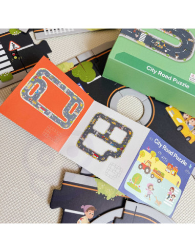 TOOKY TOY Puzzle Autostrada Makieta + 3 Samochodziki