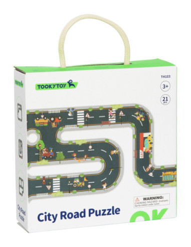 TOOKY TOY Puzzle Autostrada Makieta + 3 Samochodziki
