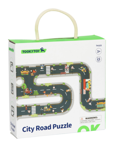 TOOKY TOY Puzzle Autostrada Makieta + 3 Samochodziki