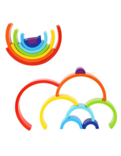 TOOKY TOY Drewniana Tęcza Układanka Klocki Kreatywne Montessori 2