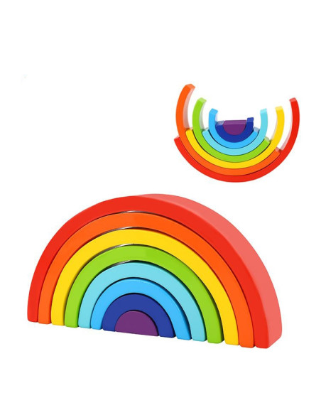TOOKY TOY Drewniana Tęcza Układanka Klocki Kreatywne Montessori
