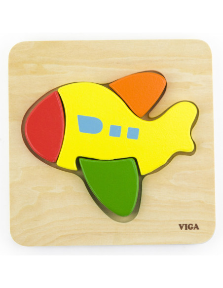 VIGA Pierwsze drewniane Puzzle maluszka Samolot