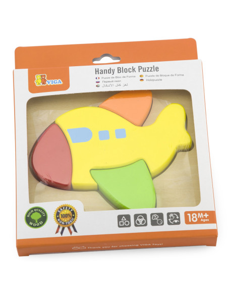 VIGA Pierwsze drewniane Puzzle maluszka Samolot