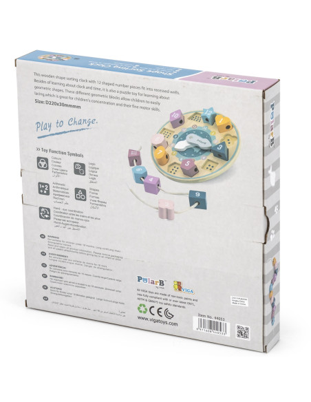 VIGA PolarB Sorter Kształtów Zegar nawlekanka