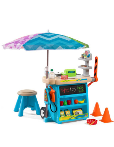 STEP2 Rynek Stragan Stoisko dla Dzieci Kasa Fiskalna Dystrybutor Parasol