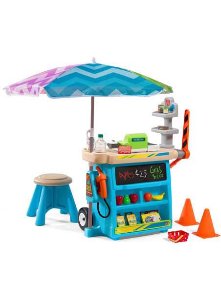 STEP2 Rynek Stragan Stoisko dla Dzieci Kasa Fiskalna Dystrybutor Parasol