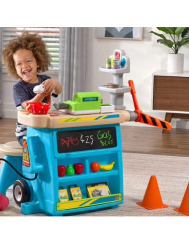 STEP2 Rynek Stragan Stoisko dla Dzieci Kasa Fiskalna Dystrybutor Parasol