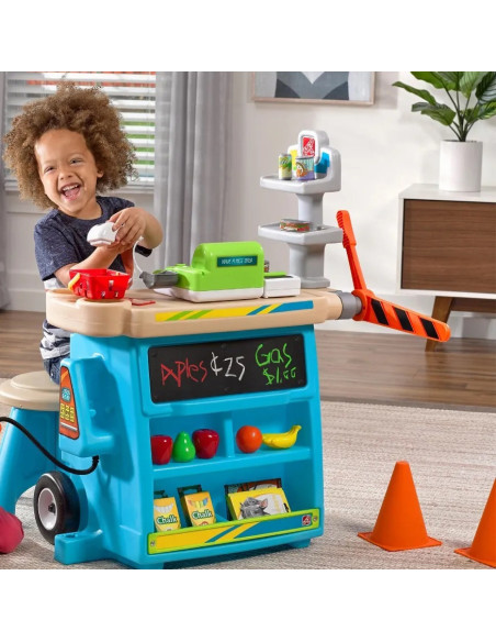 STEP2 Rynek Stragan Stoisko dla Dzieci Kasa Fiskalna Dystrybutor Parasol