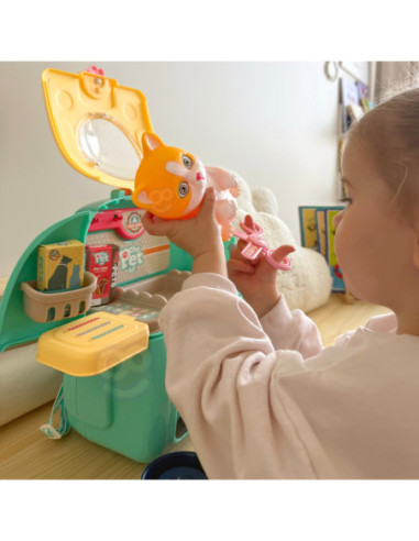 WOOPIE Kotek Przenośny Zestaw Pielęgnacyjny 2w1 w Plecaku Transporter