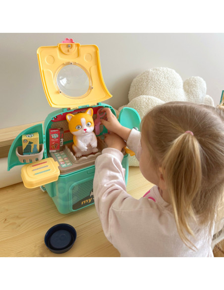 WOOPIE Kotek Przenośny Zestaw Pielęgnacyjny 2w1 w Plecaku Transporter