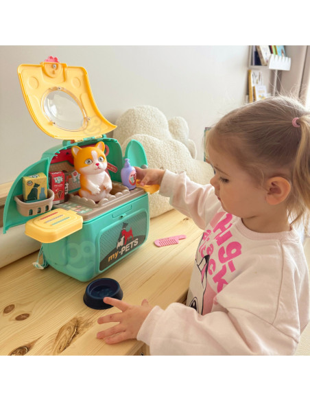 WOOPIE Kotek Przenośny Zestaw Pielęgnacyjny 2w1 w Plecaku Transporter