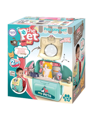 WOOPIE Kotek Przenośny Zestaw Pielęgnacyjny 2w1 w Plecaku Transporter