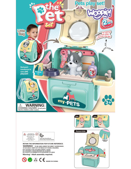 WOOPIE Kotek Przenośny Zestaw Pielęgnacyjny 2w1 w Plecaku Transporter