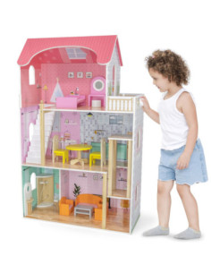 VIGA Duży Drewniany Domek dla Lalek