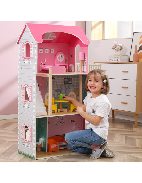 VIGA Duży Drewniany Domek dla Lalek