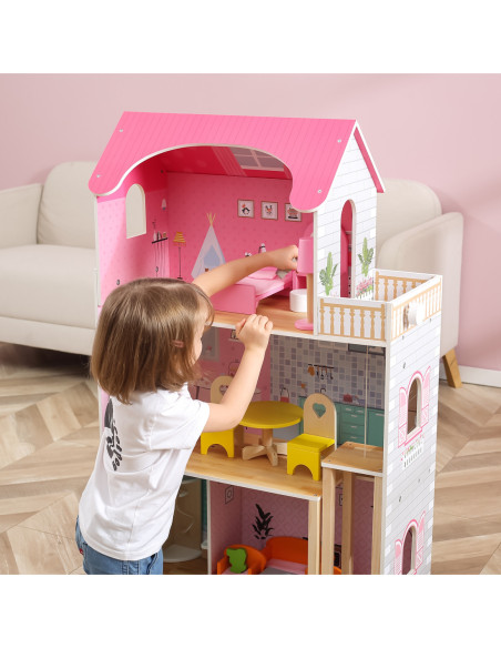 VIGA Duży Drewniany Domek dla Lalek