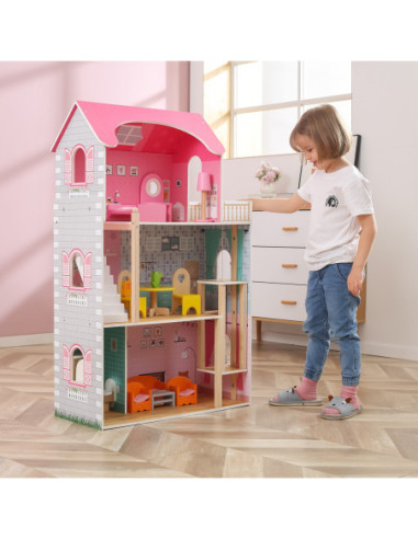 VIGA Duży Drewniany Domek dla Lalek