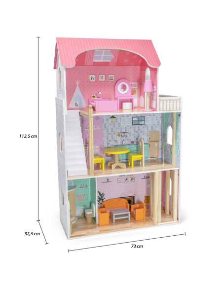 VIGA Duży Drewniany Domek dla Lalek