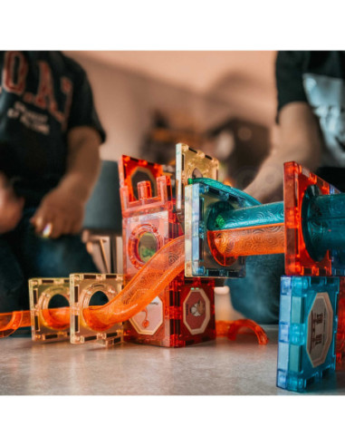 WOOPIE Klocki Magnetyczne Tor Kulkowy Świetlny 49 el.