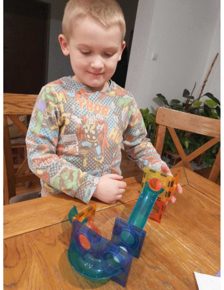 WOOPIE Klocki Magnetyczne Tor Kulkowy Świetlny 49 el.