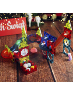 WOOPIE Klocki Magnetyczne Tor Kulkowy Świetlny 75 el. 2