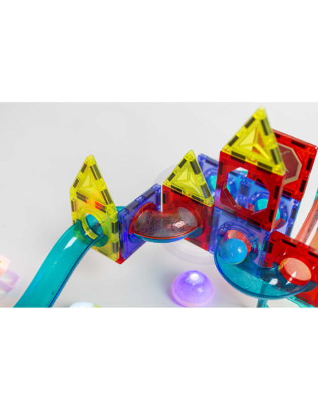 WOOPIE Klocki Magnetyczne Tor Kulkowy Świetlny 75 el.