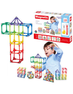 WOOPIE Klocki Magnetyczne Konstrukcyjne Układanka Kreatywna 70 el.